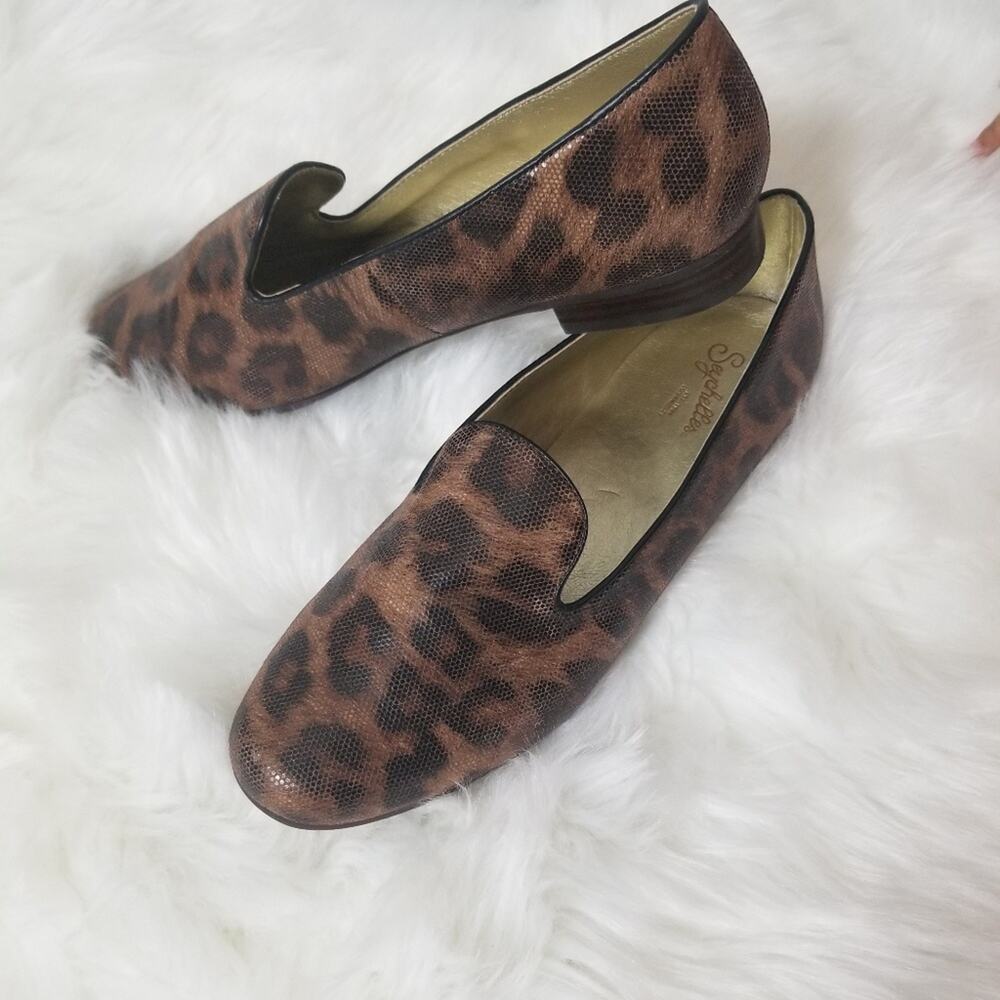 Seychelles Loafer flats Shoes 9 Leopard Animal Print Leather Low Heel Brown - Picture 3 of 7